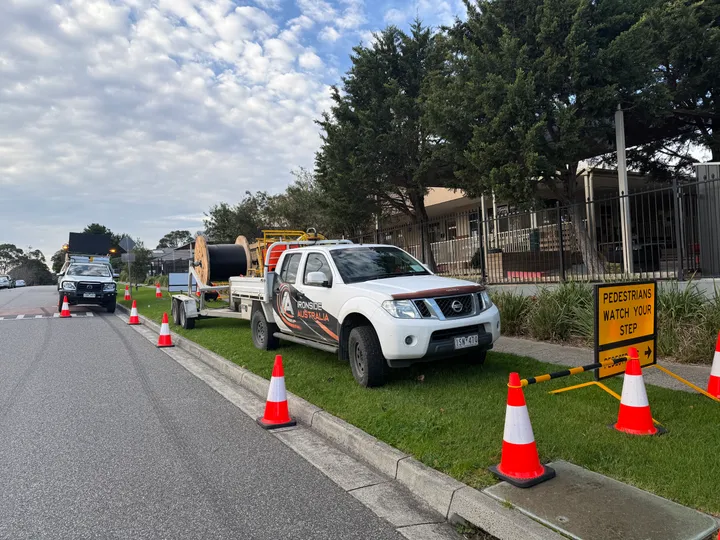 Traffic control setup on a Victorian worksite
