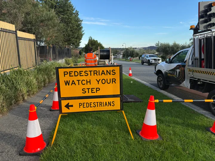 Roadside traffic control project in progress
